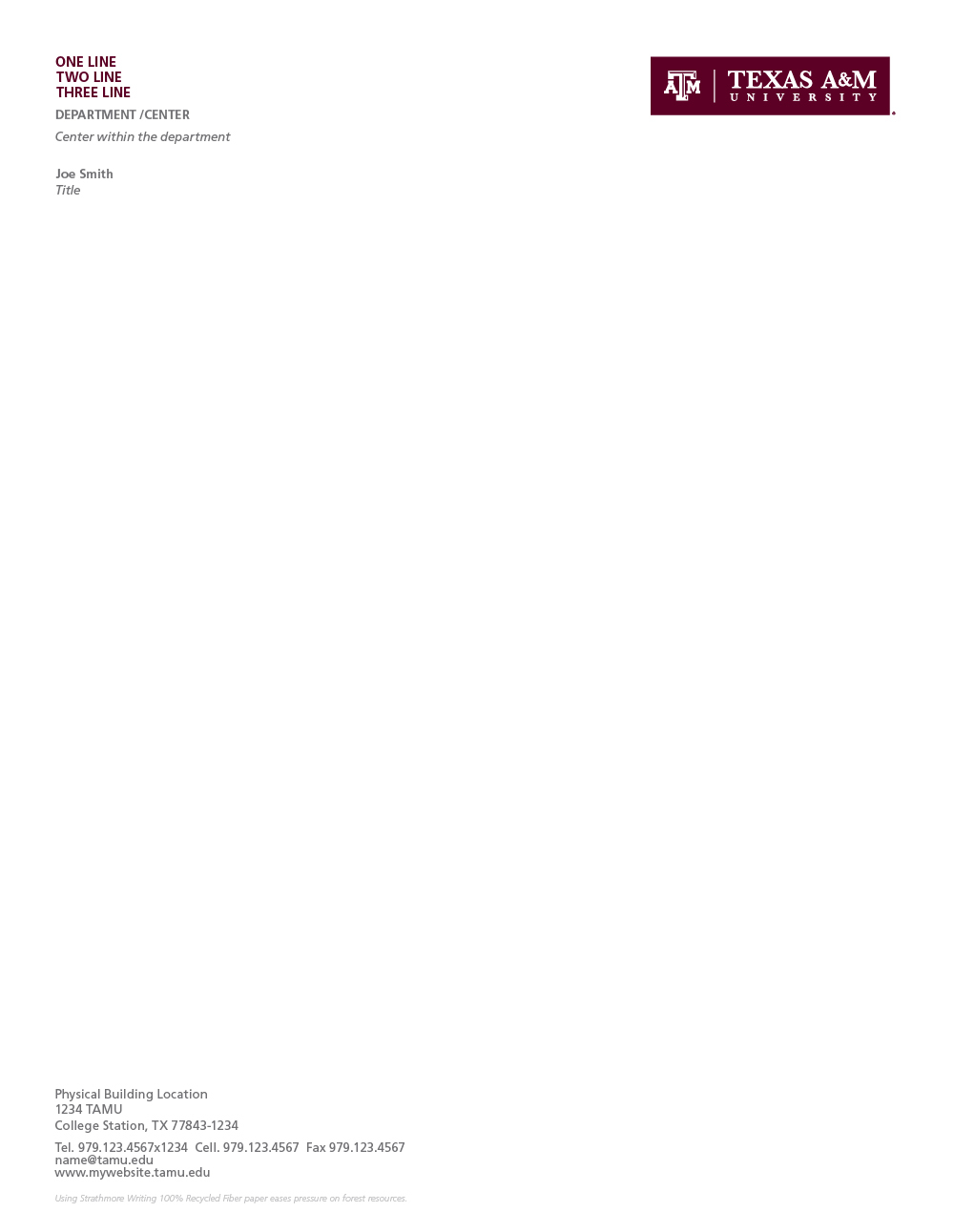 Example letterhead